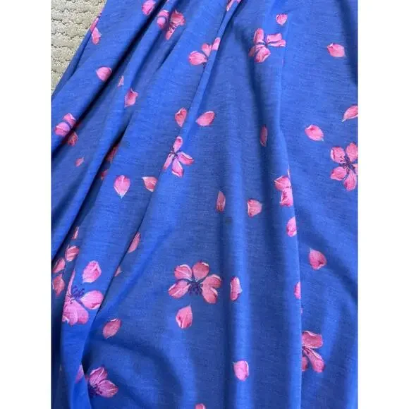 Christine Von Lumbe Vtg 80s Belted Floral Purple Pink Shell Buckle Dress Small - Picture 10 of 10